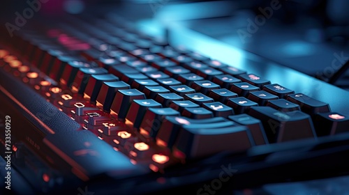 Backlit keyboard close-up, Hyper Real