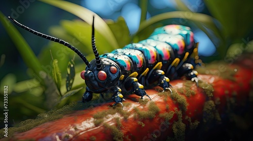 Caterpillar close-up, Hyper Real