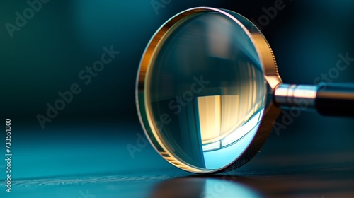 Detailed visual inspection conducted with a classic magnifying glass with brass highlights.