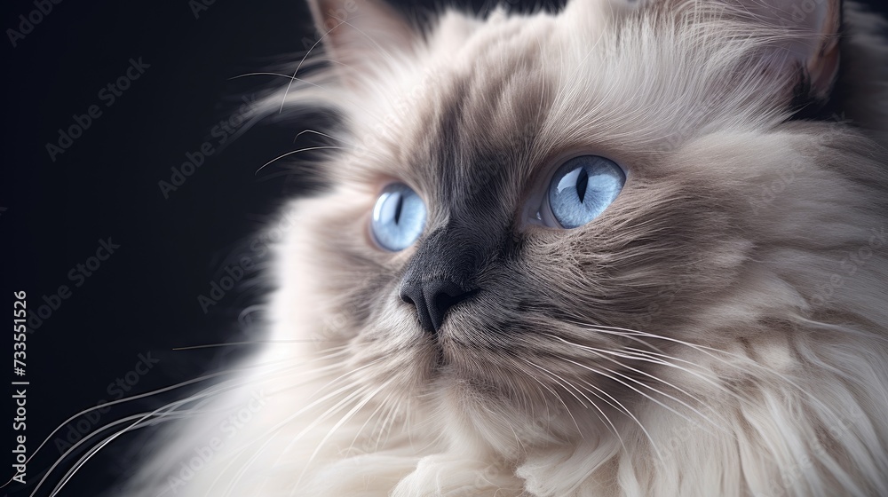 Himalayan cat close-up, Hyper Real Himalayan cat close-up, Hyper Real