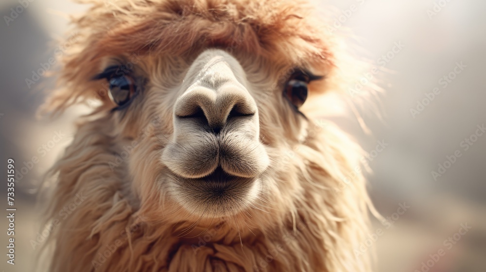 Fototapeta premium Lama close-up, Hyper Real