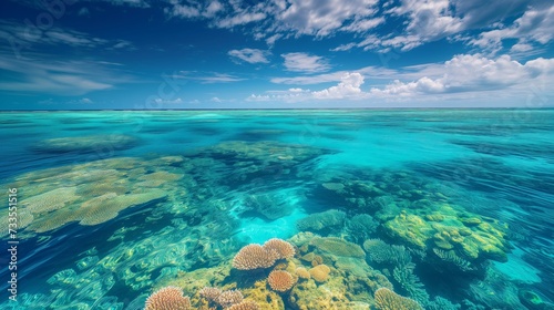 Warm, clear waters invite exploration of the reef's submerged structures and vibrant life.
