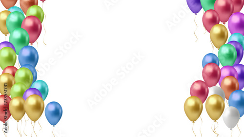Modern birthday background with balloons Illustration set party balloons, confetti with space for text - vector  Isolated from background. File contains clipping mask and gradient mesh.