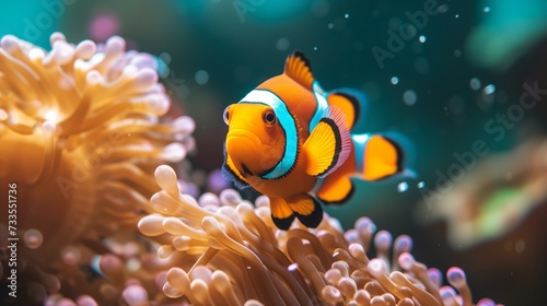 Clownfish nestled in the protective embrace of a sea anemone's tentacles.