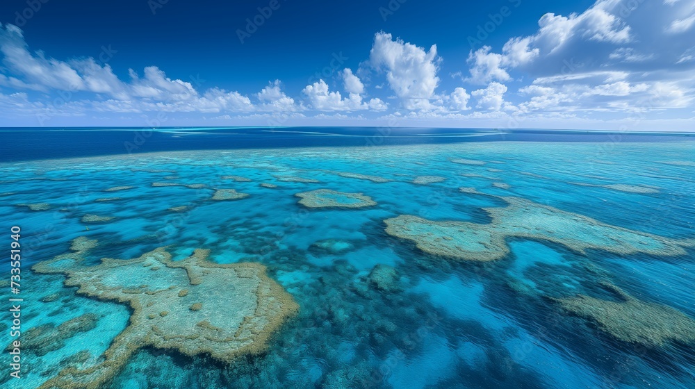Fototapeta premium The diverse textures of the Great Barrier Reef's underwater landscape.