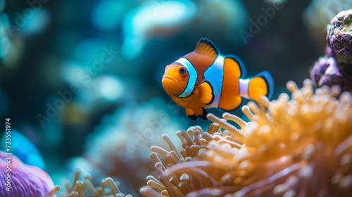 The natural wonder of marine ecosystems, observed through clownfish life.