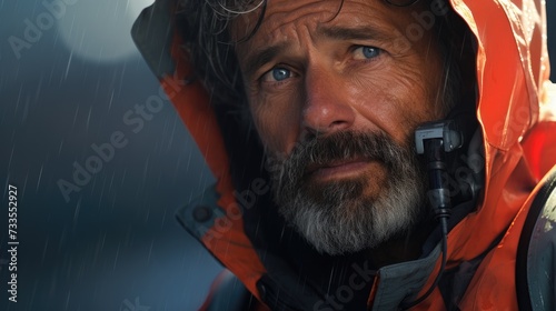 Meteorologist geophysicist close-up, Hyper Real