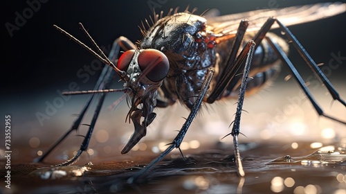 Mosquito close-up, Hyper Real