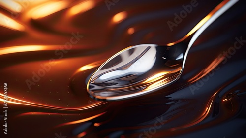Soup spoon close-up, Hyper Real photo