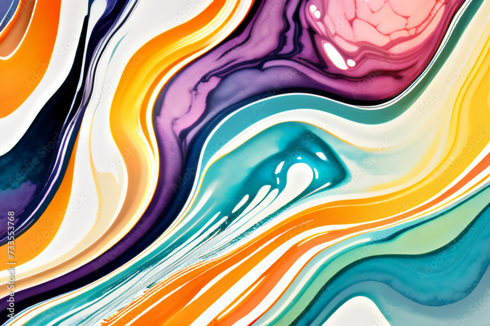 Closeup of abstract watercolor paint background texture with liquid fluid marbled paper texture banner texture. Generative AI (생성형 AI) Closeup of abstract watercolor paint background texture with liquid fluid marbled paper texture banner texture. Generative AI (생성형 AI)