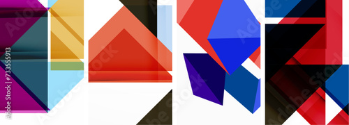 Set of abstract random triangle composition backgrounds. Vector illustration for for wallpaper, business card, cover, poster, banner, brochure, header, website