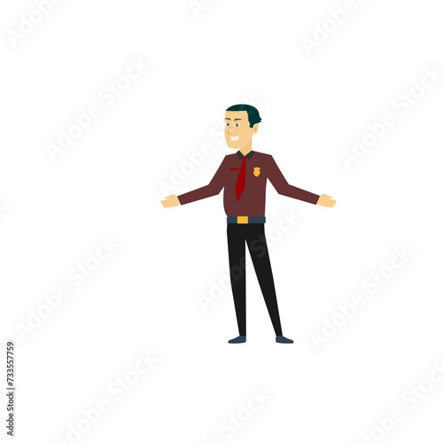 pose of police on duty vector uniform