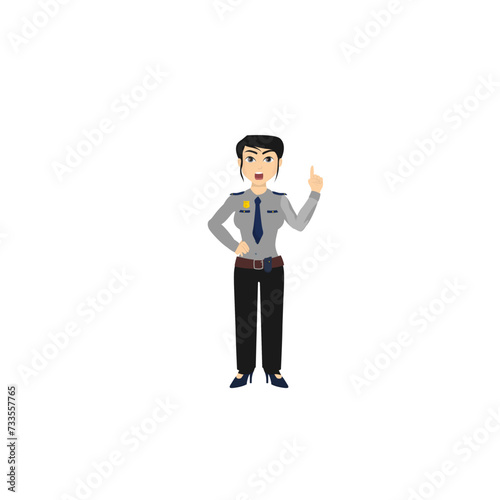 pose of police on duty vector uniform