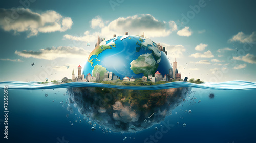 World water day illustration, save water © ma