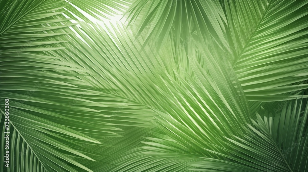 Light Palm Tree Leaves Background. Generative AI