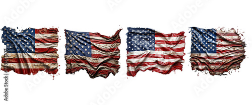 Realistic USA flag tattered grunge