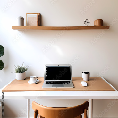 A minimalist workspace with a modern laptop.