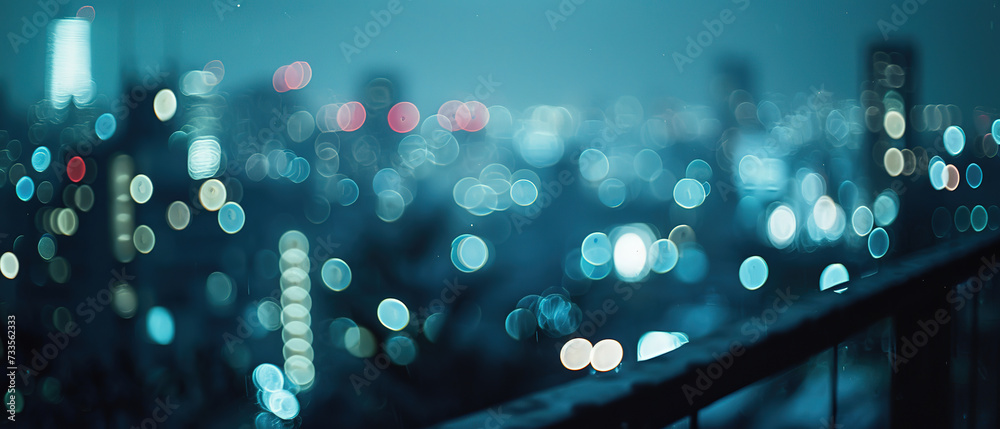 Fototapeta premium a view of a city at night with a lot of lights