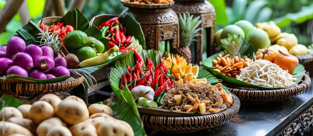 Thai health food made from sour and sweet vegetables and fruits.