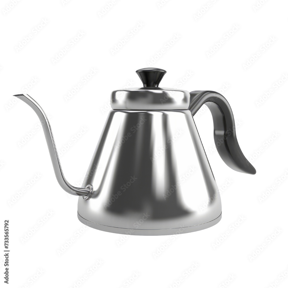Coffee Brewing Kettle PNG Cutout, Generative AI Coffee Brewing Kettle PNG Cutout, Generative AI