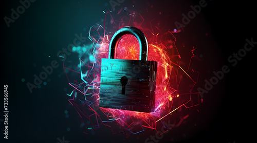Cyber security background, data security protection concept