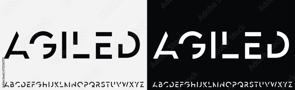 Modern Bold Font Sport Alphabet. Typography urban style fonts for technology, digital, movie logo design. vector illustration - obrazy, fototapety, plakaty 