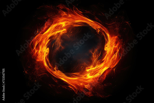 fire circle on background