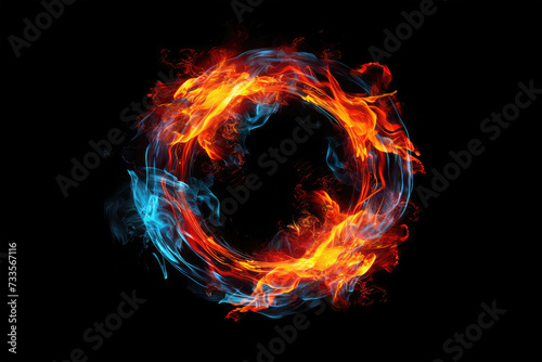 fire circle on background