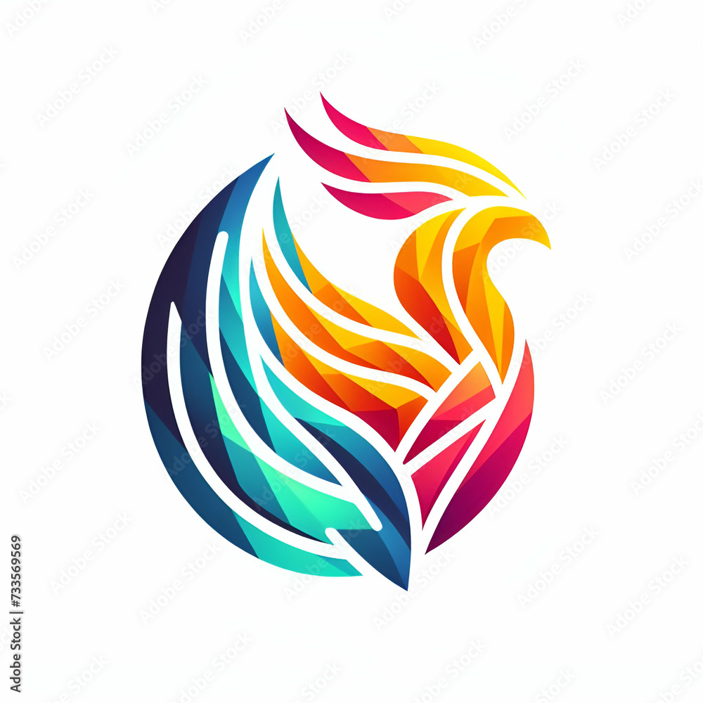 Obraz premium logo gradient colorful bird