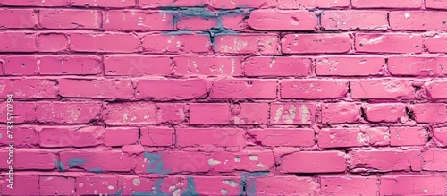 Vibrant Pink Brick Wall Background with Textured charm  Pink brick wall background or textured delight