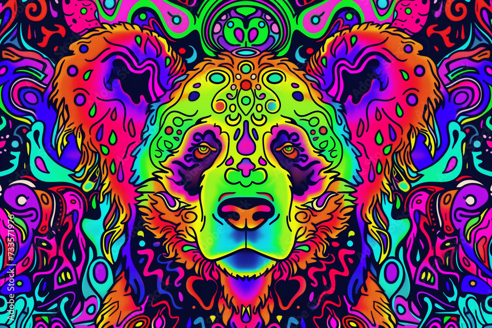 A psychedelic Panda. Generative AI