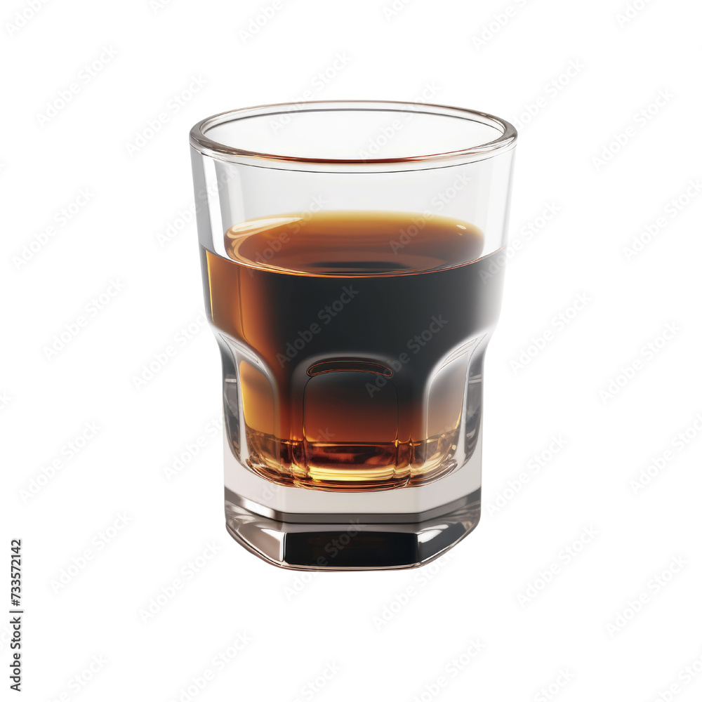 Espresso Shot Glass PNG Cutout, Generative AI