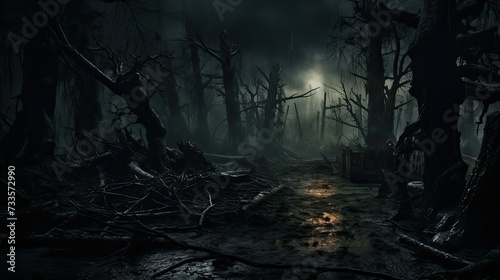 eerie horror forest © PikePicture