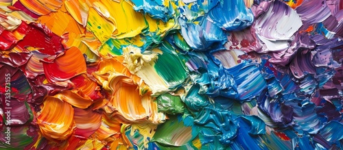 Vibrant Palette of Oil Paints in Different Colors Creates a Mesmerizing Artistic Experience
