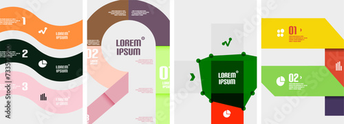 Set of line infographic backgrounds. Vector illustration For Wallpaper, Banner, Background, Card, Book Illustration, landing page