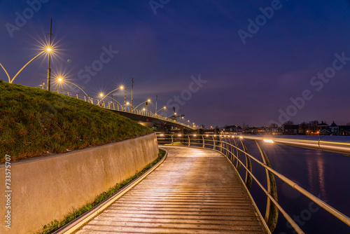 An bridge over the river in the early morning © denboma