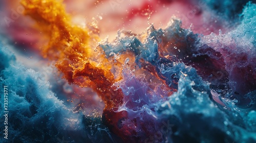Abstract Fire and Water Collision