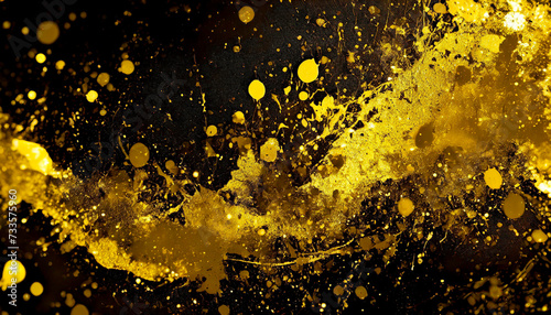 abstract grunge wallpaper with black and gold hand drawn brush strokes, 16:9 widescreen background