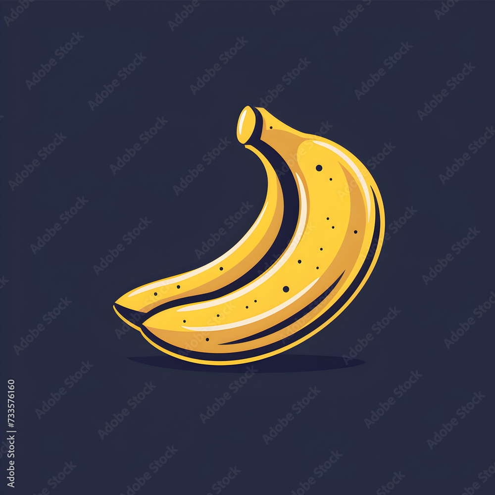 illustration of a banana on a blue background