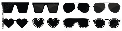 Sunglasses Icon Set | Sunglasses Vector Illustration Logo | Dark Glasses Icons Isolated Collection