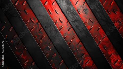 The fusion of black and red metal textures forms a bold and dynamic background, Ai Generated.