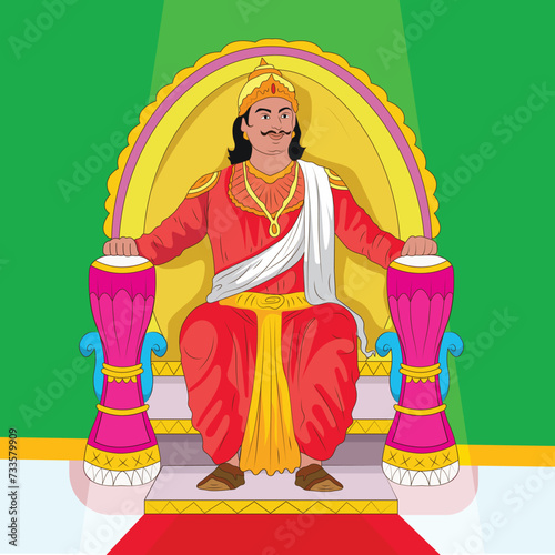 illustration of a king
 in a costume