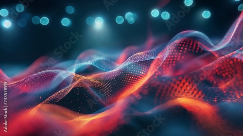 Digital Waves  Abstract Light Particle Flow