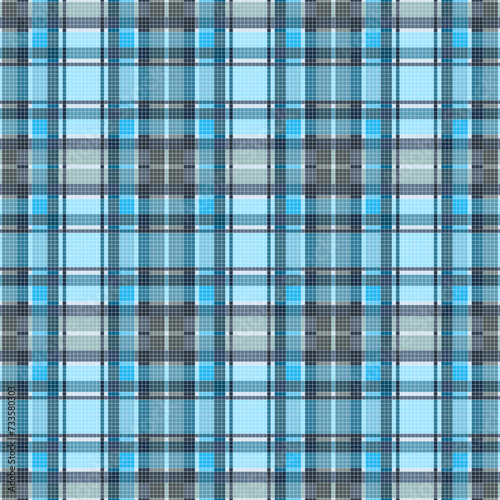 Tartan Plaid Textile Square shape pixel seamless pattern vector elements illustration.