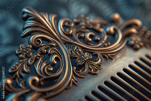 Close up of wooden hair comb. Shallow depth of field.