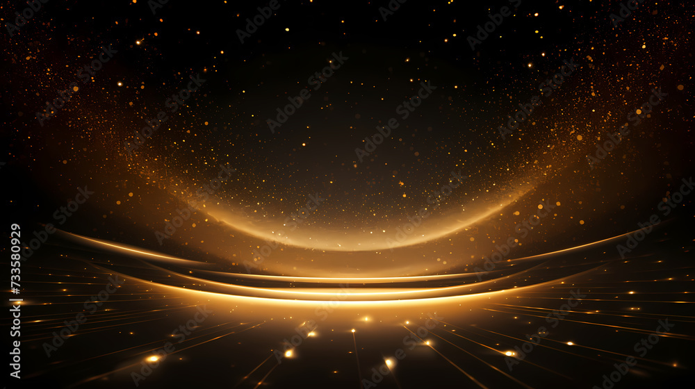 Luxurious podium, decorated with sparkling light effects Luxurious podium, decorated with sparkling light effects