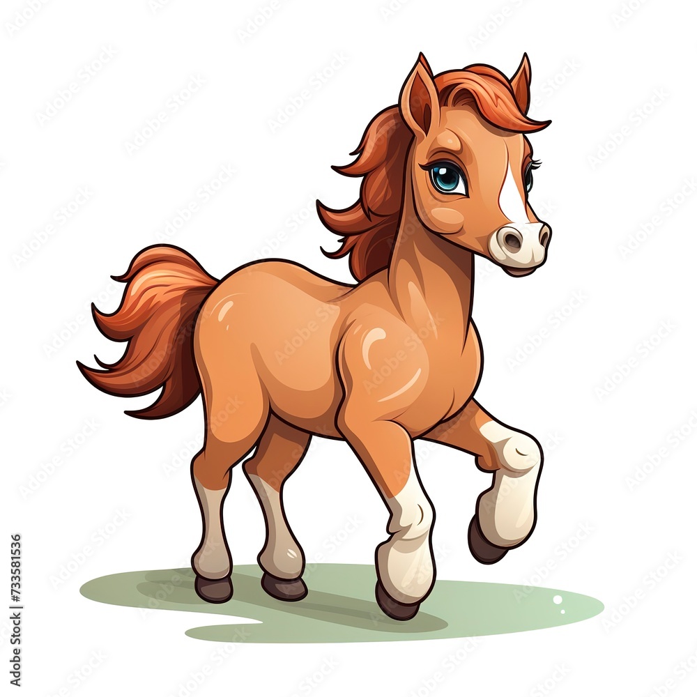 flat logo of Cute horse cartoon vector icon illustration. animal nature icon concept isolated premium vector flat logo of Cute horse cartoon vector icon illustration. animal nature icon concept isolated premium vector