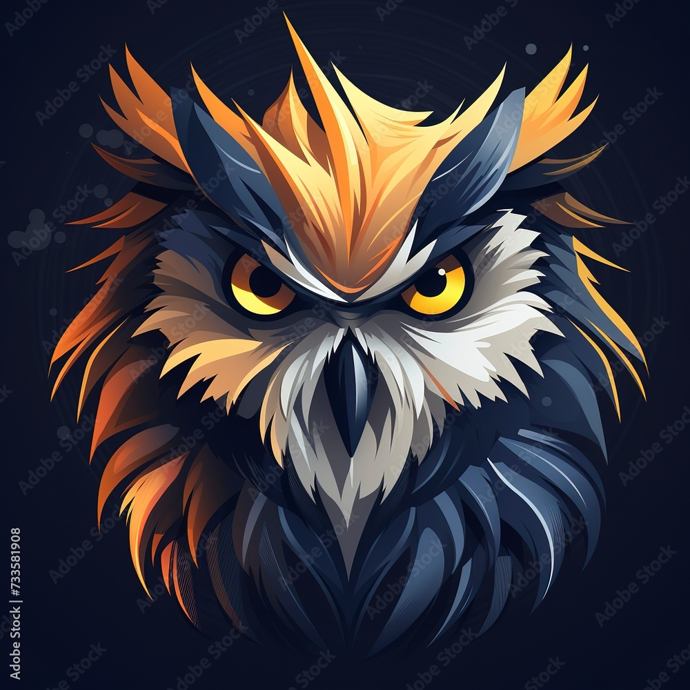 flat logo of Vector owl design flat logo of Vector owl design