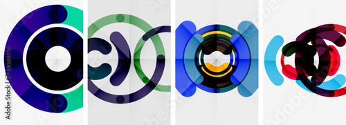 Set of colorful circle backgrounds. Vector illustration For Wallpaper, Banner, Background, Card, Book Illustration, landing page