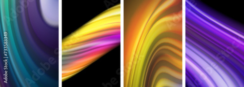 Liquid color waves poster set for wallpaper  business card  cover  poster  banner  brochure  header  website